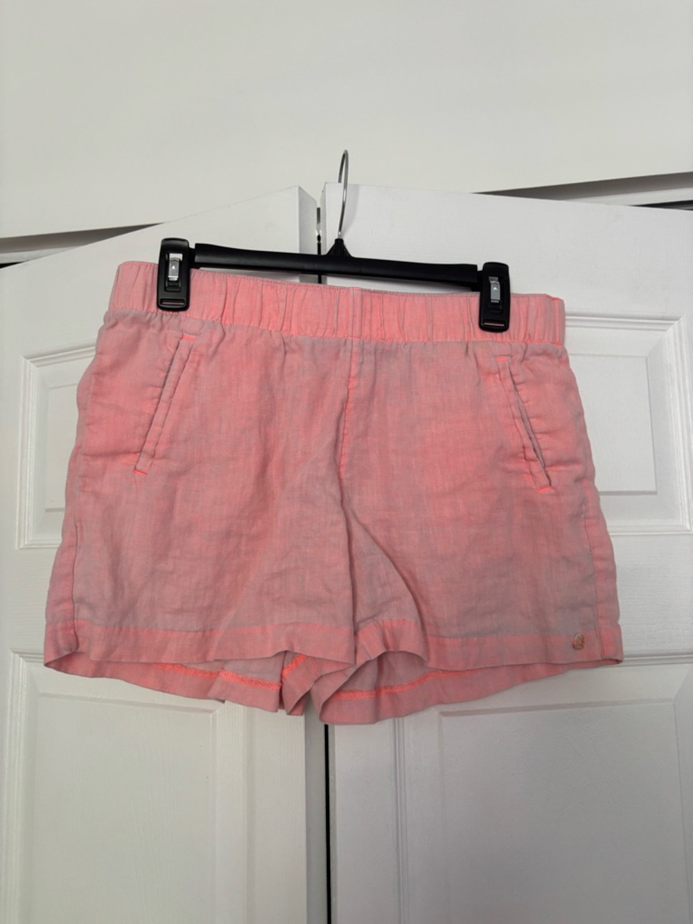 Lilly Pulitzer Coral Pink High-Waist Linen Shorts